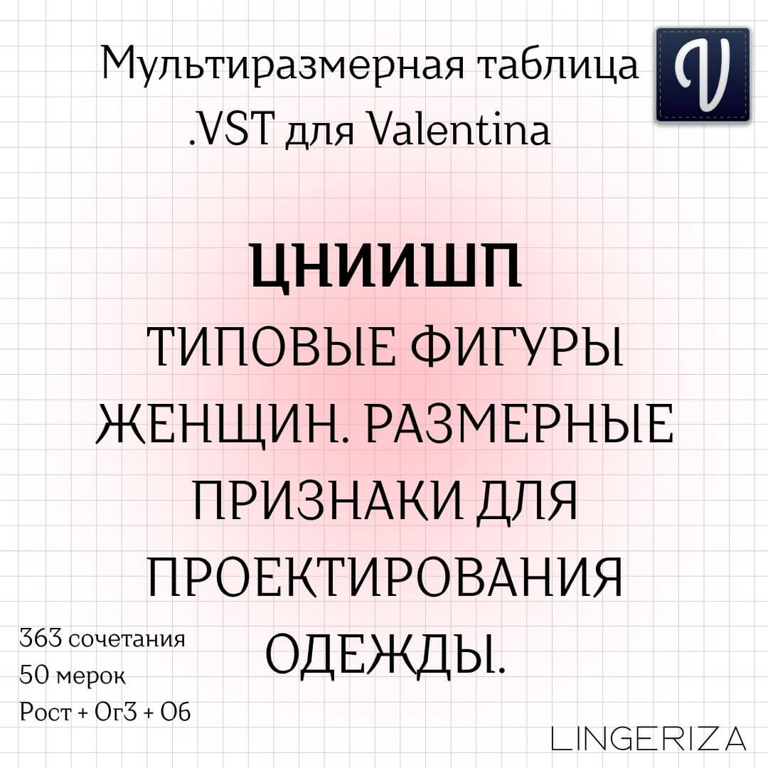 ЦНИИШП VST типовые фигуры женщин для Valentina Tape